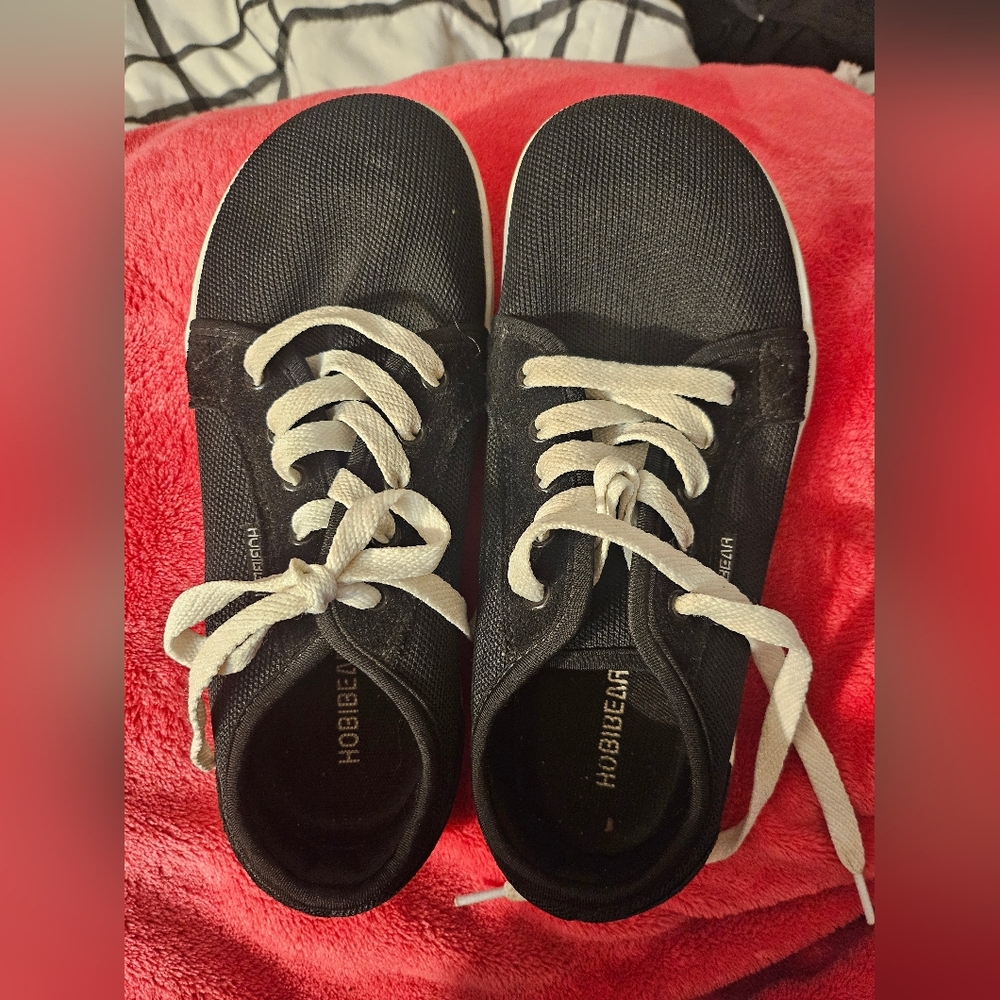 HOBIBEAR Wide Minimalist Barefoot Shoes Unisex Black & White Size 39 8-8.5wm